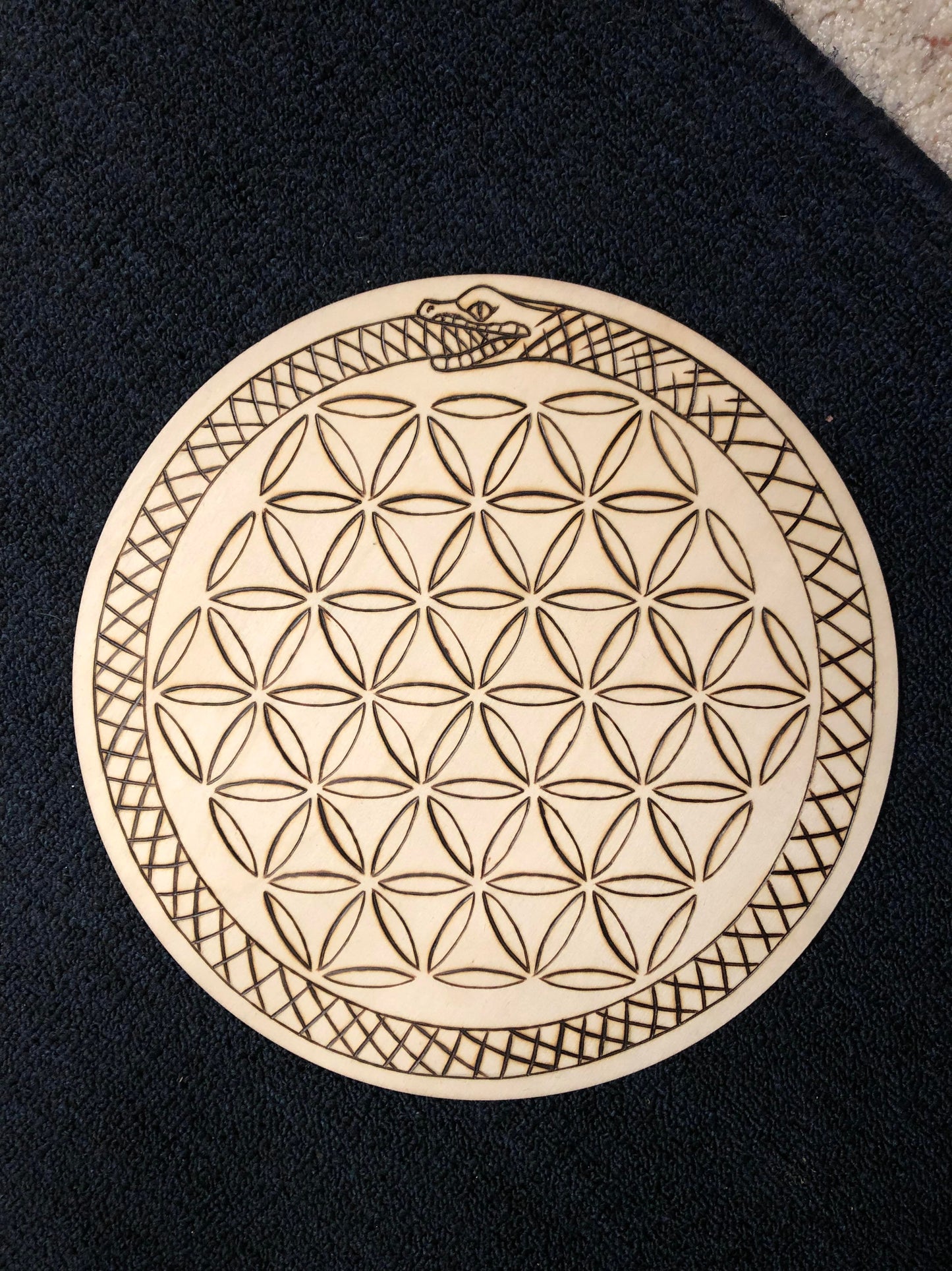 Ouroboros Flower of Life Crystal Grid